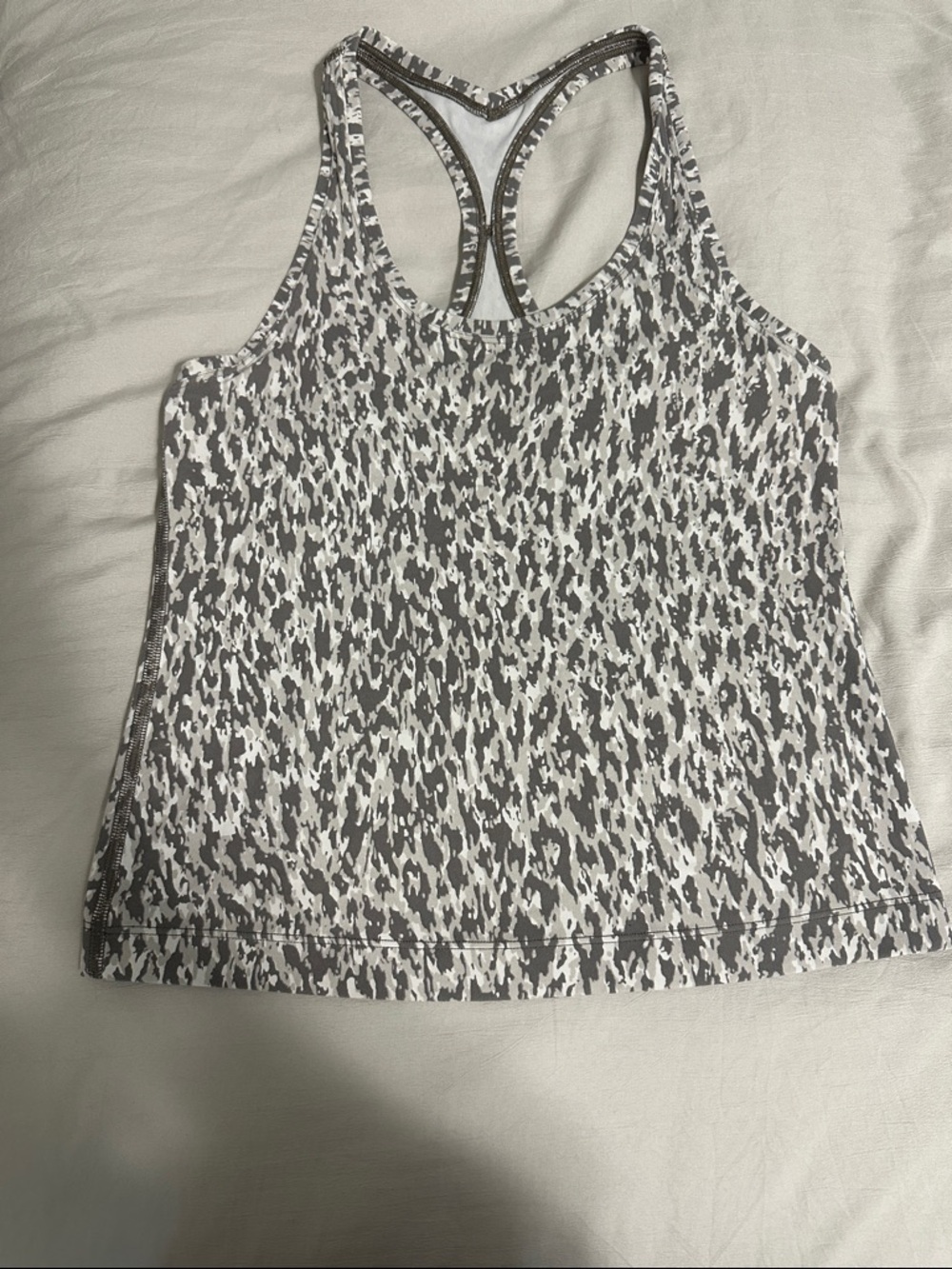 lululemon athletica Cool Racerback Short Tank Top Nulu Leopard Camo White Opal
